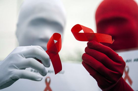 Activistas contra el sida indonesios en Yakarta, el pasado día mundial contra la enfermedad