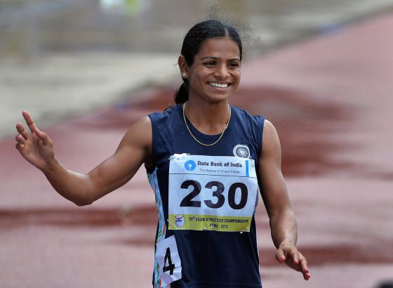 La atleta Dutee Chand, en una competición en 2013