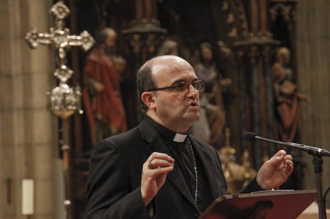 El obispo de San Sebastián, José Ignacio Munilla, en la presentación de una pastoral. ARABA PRESS