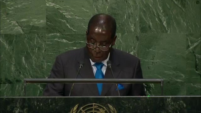 Robert Mugabe, este lunes por la noche, durante su intervención en la 70ª Asamblea General de la ONU.