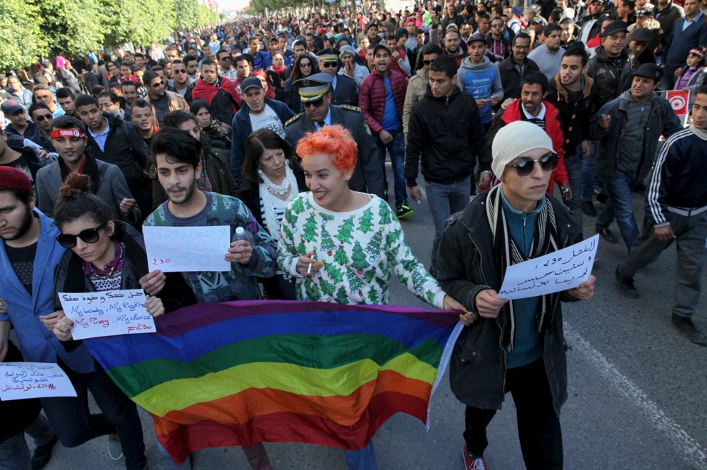 Un grupo de homosexuales se manifiesta en Túnez