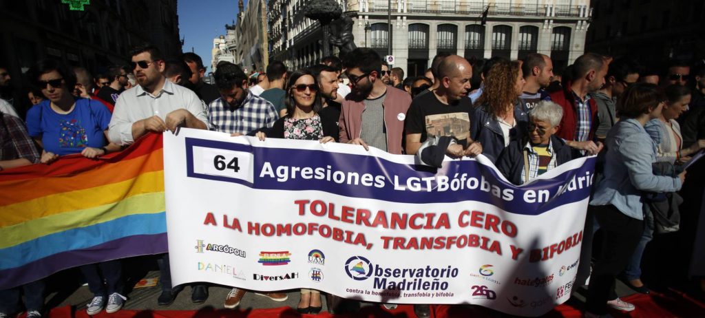 Protesta en Madrid contra las agresiones homófobas este año