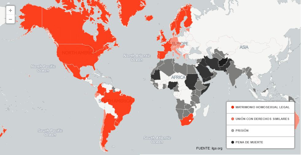 mapa homofobia en el mundo